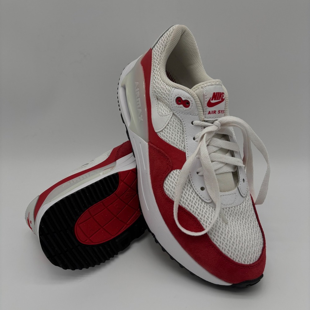 Nike Air Max SYSTM Mens Size 10.5 Sneakers WhiteRed Cushioned Road Running Shoe - Picture 1 of 8